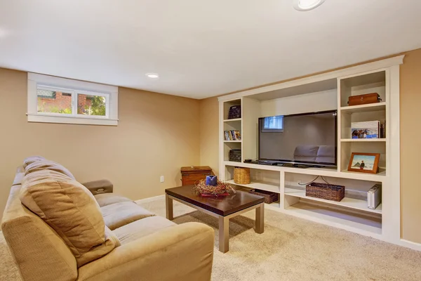 Living room interior in soft brown color — Stock Photo, Image