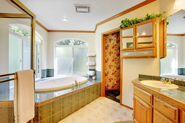 Большая ванная комната с джакузи , — стоковое фото