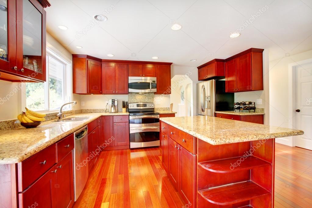 Red kitchen island with stools outlet