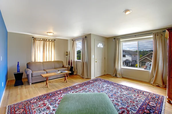 Living room interior with blue wall — Stock Photo, Image