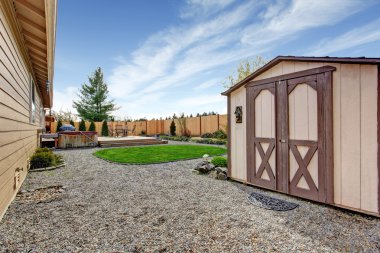 Backyard with small shed clipart