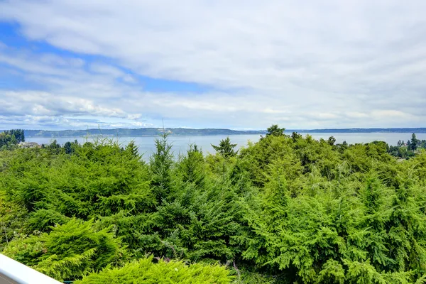 Vista panorâmica da baía a partir do deque. Ponto de Traço, Caminho Federal — Fotografia de Stock