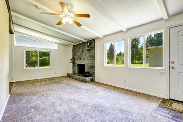 Empty living room with fireplace — Stock Photo, Image