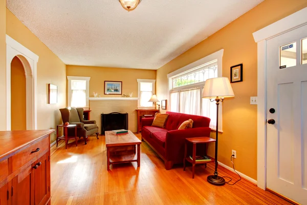 Living room with cozy fireplace — Stock Photo, Image