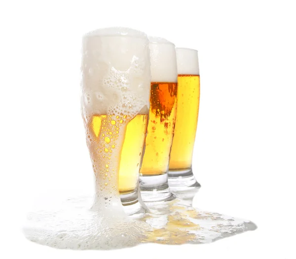 Τρία ποτήρια μπύρας — Φωτογραφία Αρχείου