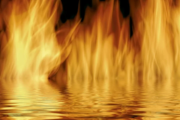 火焰和水 — 图库照片