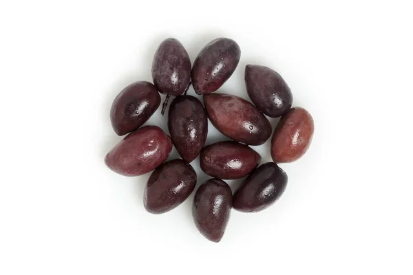 Top View Brown Olives Isolated White — Stock Photo, Image