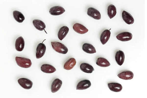 Top View Fresh Brown Olives Isolated — Stock Photo, Image