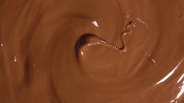 Erimiş çikolataya yakın çekim, üst görünüm 
