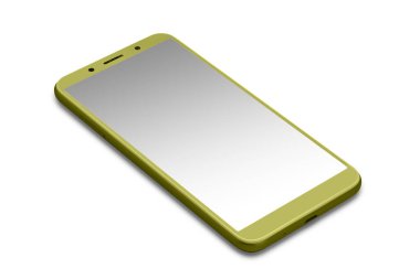 boş ekran izole edilmiş modern altın akıllı telefon