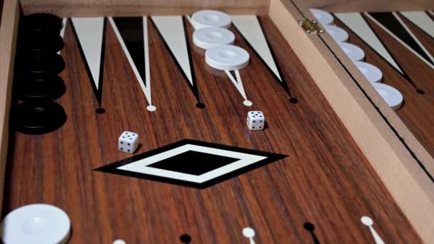 Low Angle View Man Playing Backgammon — 图库视频影像