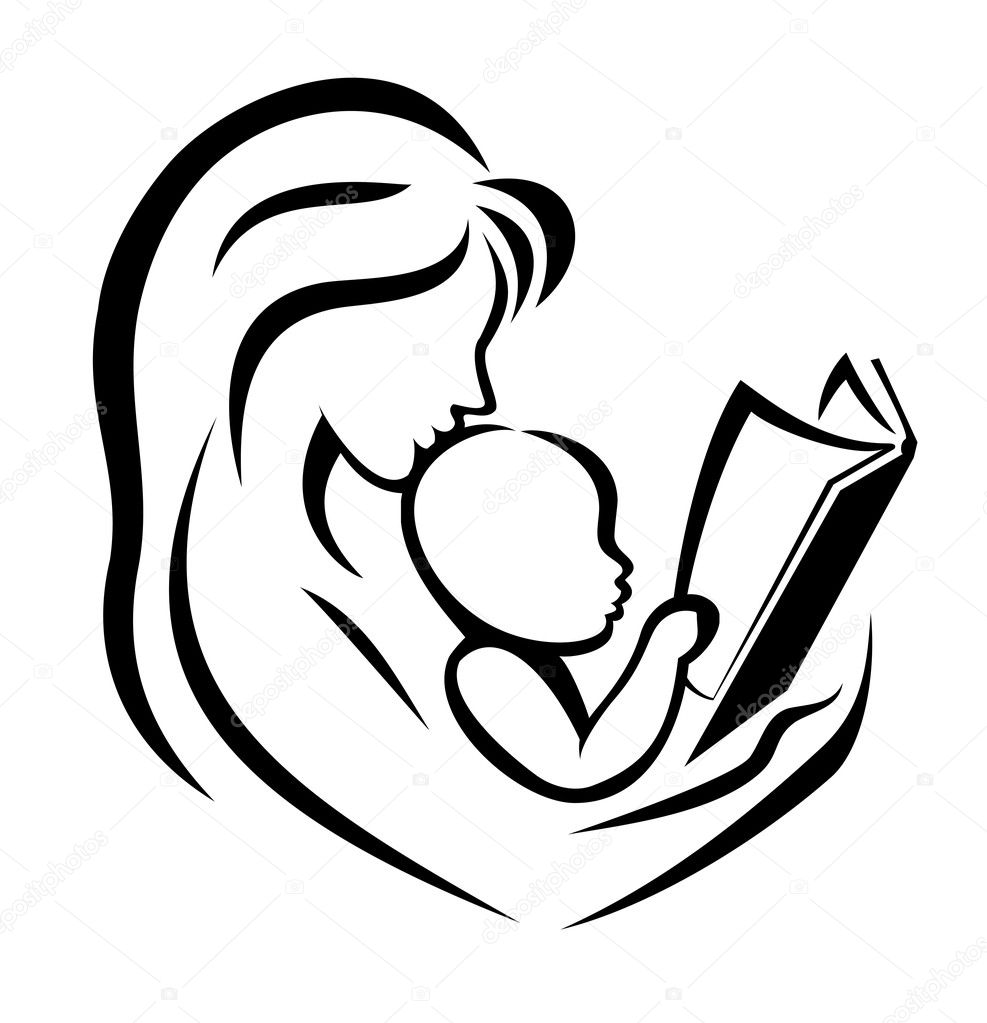 Mother and child reading the book