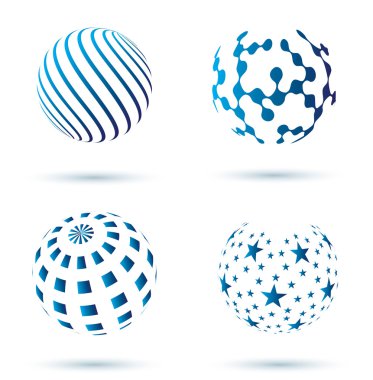 Set of Abstract globe icons clipart