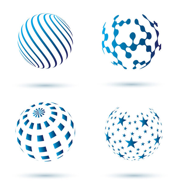 Set of Abstract globe icons