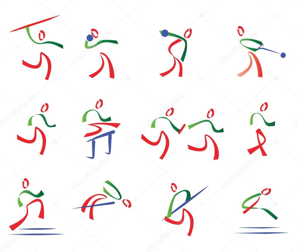 All athletics set of sport icons