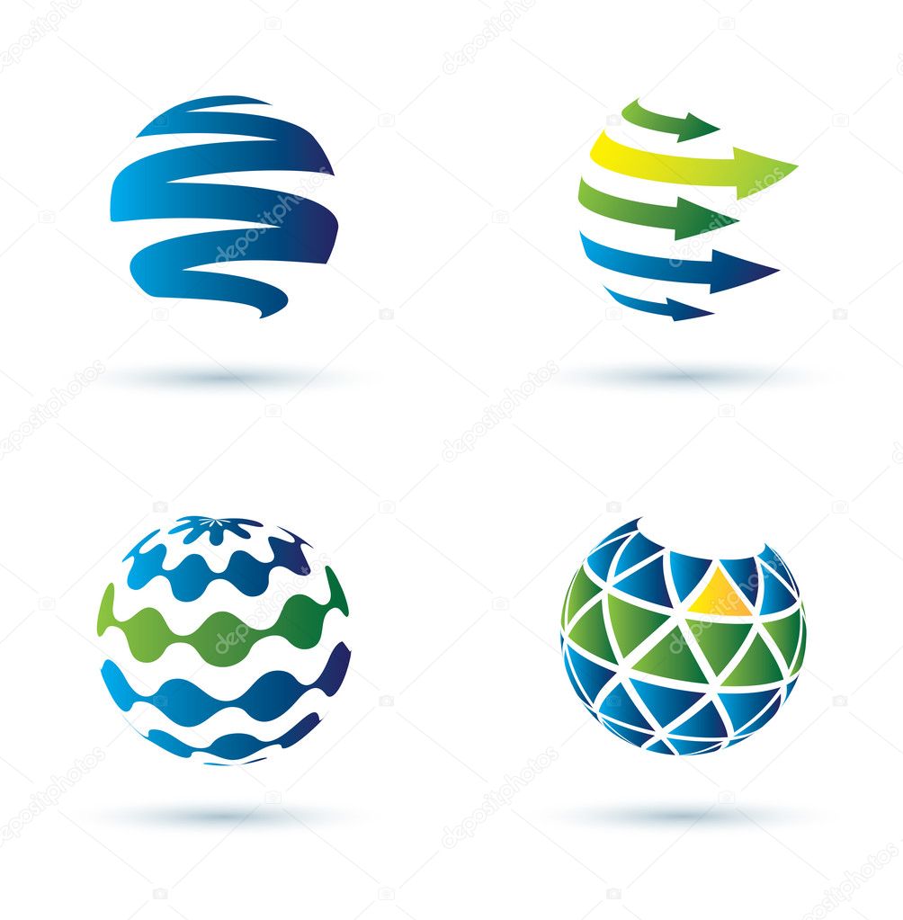 Abstract globe icons