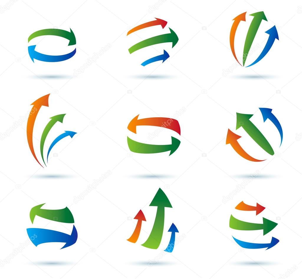 Abstract arrows vector icons collection