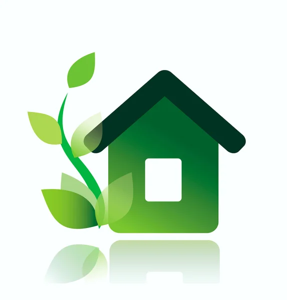 Eco home icon — Vector de stoc