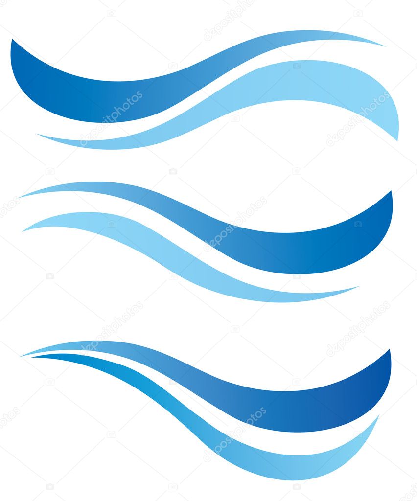 Water waves design elements set