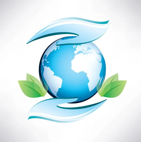 緑の惑星、環境、エコロジーのコンセプトの安全性 — ストックベクタ