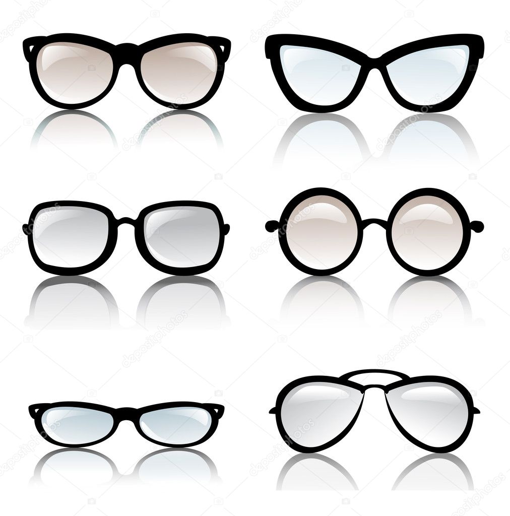 Glasses frames vector set