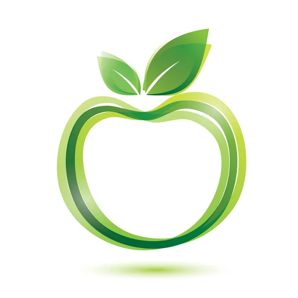 Logotipo-como icono de manzana verde — Vector de stock