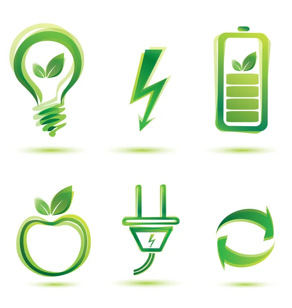 Zelená energie ikony Stock Vektory