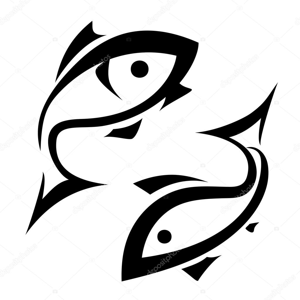 Logo-like fish vector symbol