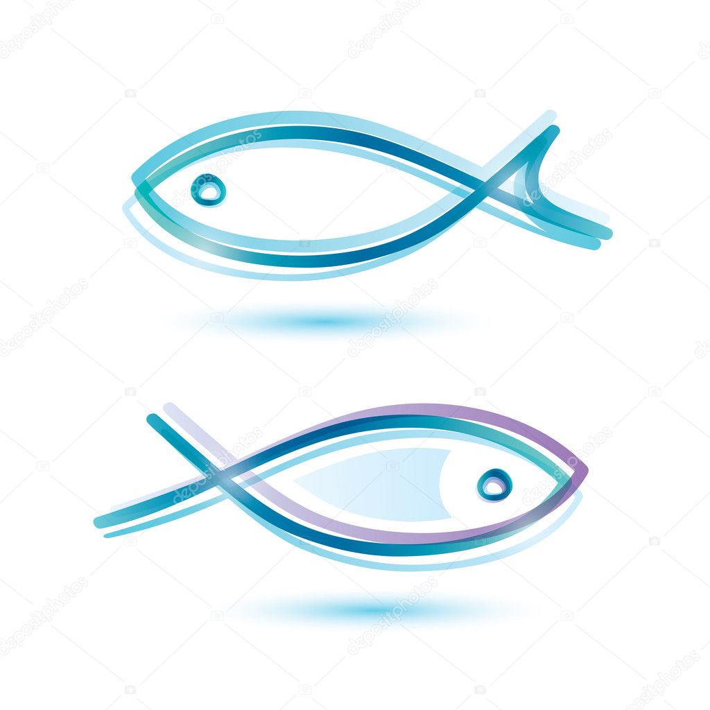 Logo-like fish vector symbol