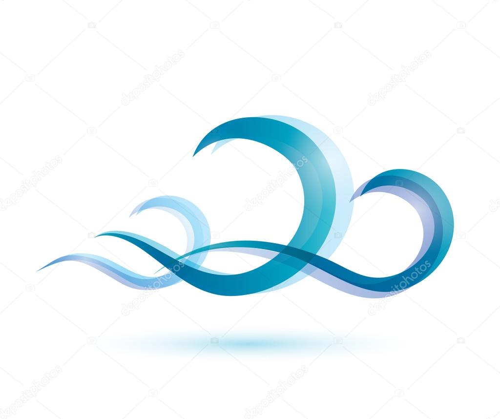 Water waves vector symbol