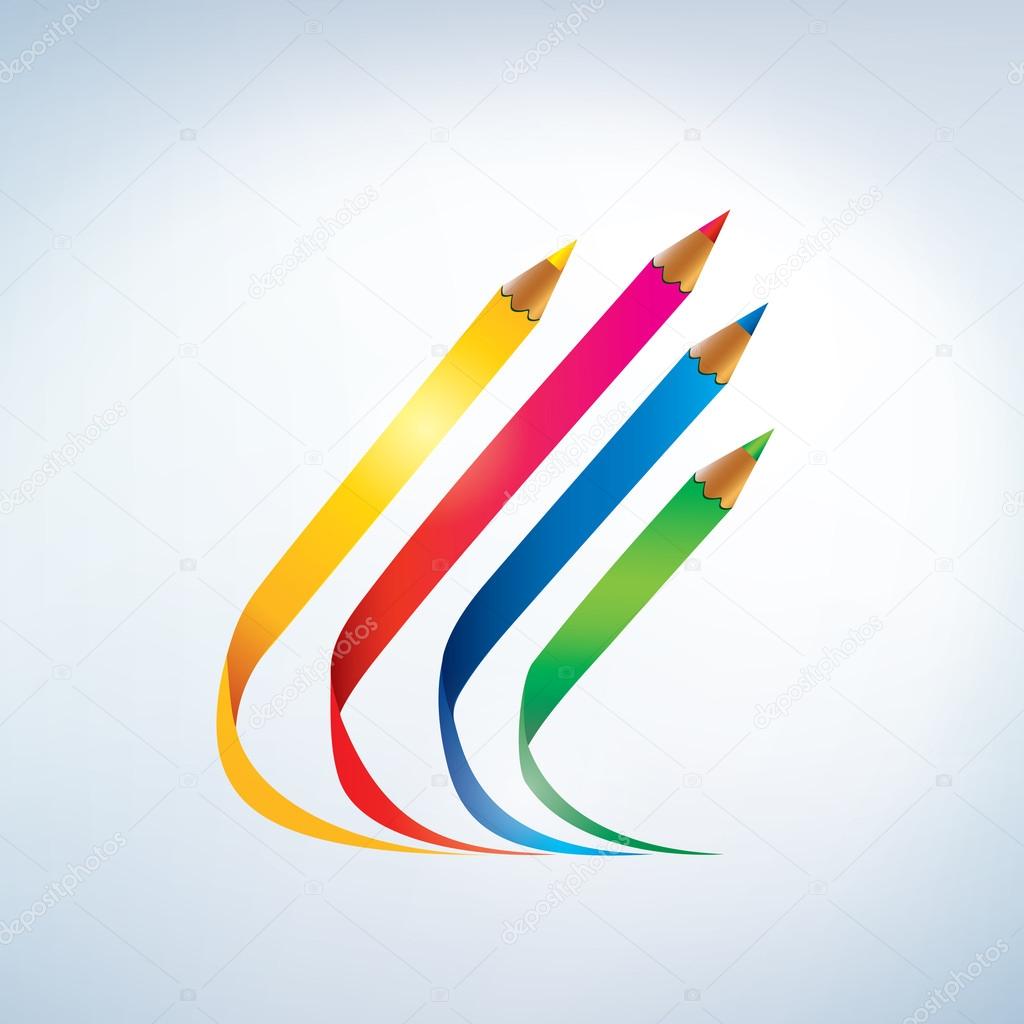 Colored penciles, abstract vector background