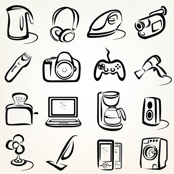 Electric goods icons — Stock Vector