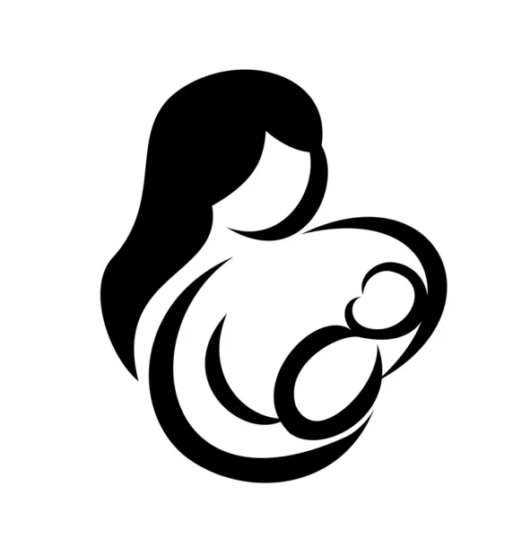 Mutter und Baby-Vektor-Symbol — Stockvektor