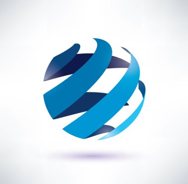 Abstract globe symbol, isolated vector icon