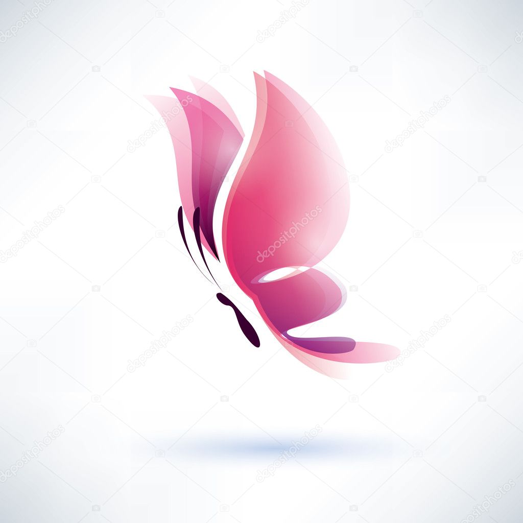 Download Pink butterfly vector symbol ⬇ Vector Image by © baldyrgan ...