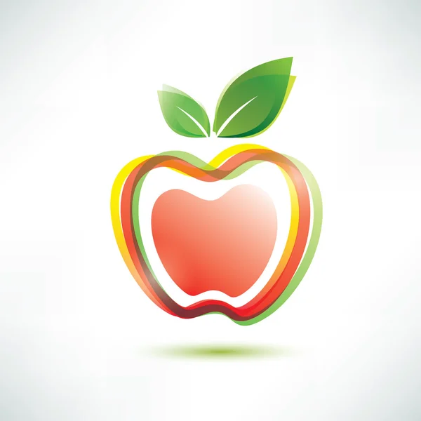 Simbolo mela rossa, icona vettoriale — Vettoriale Stock