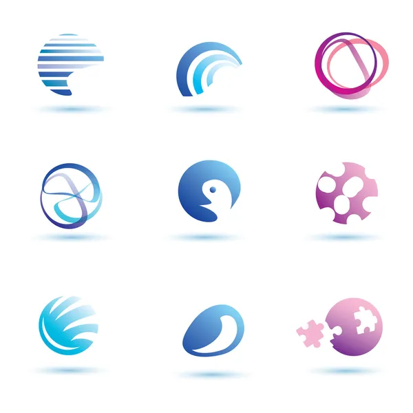 Set di icone vettoriali astratte del globo — Vettoriale Stock