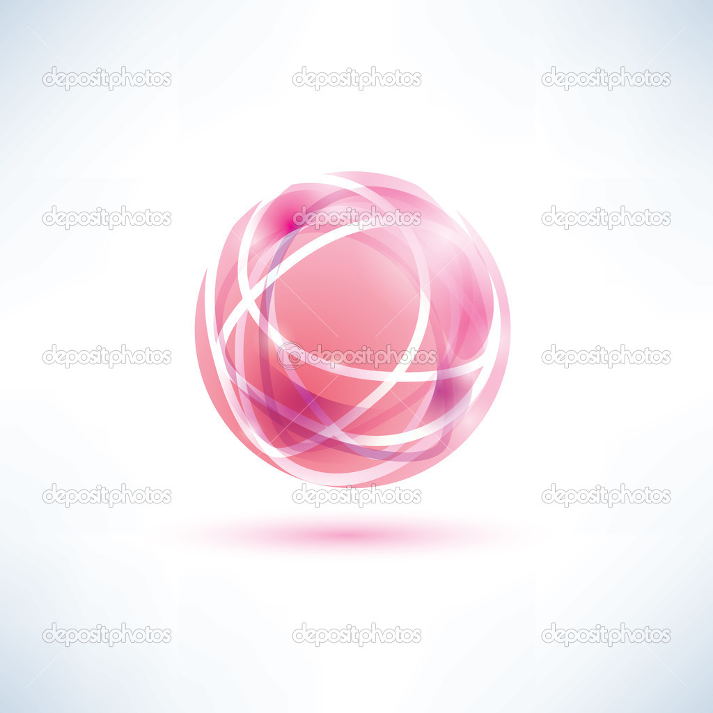 abstract red globe symbol