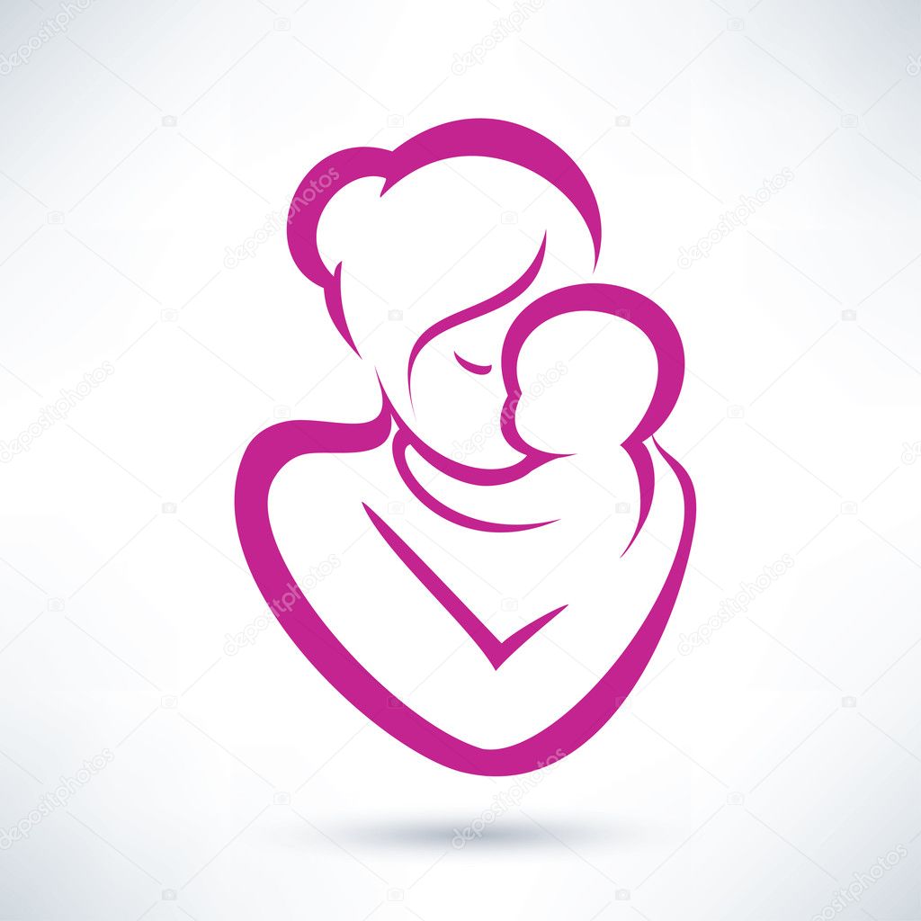 Mom and baby cartoon online