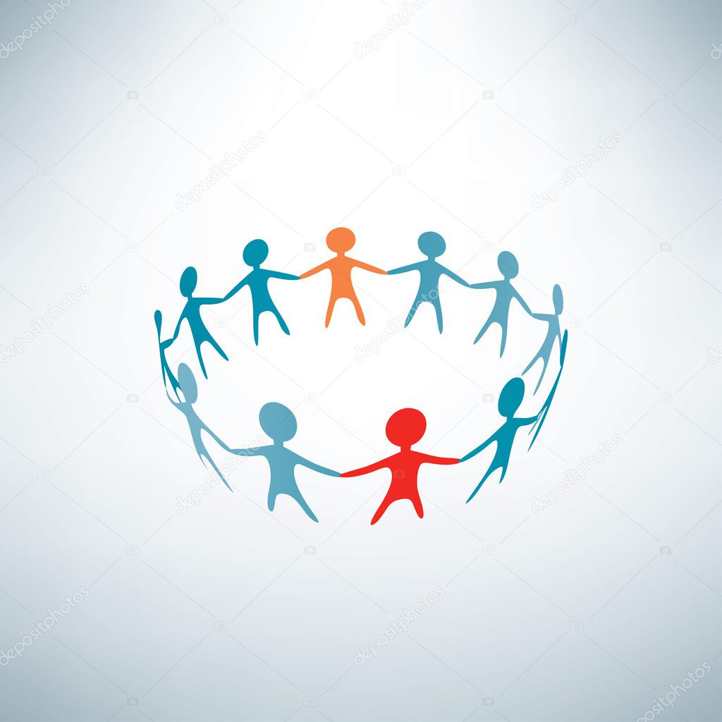 People joined in the ring, business concept