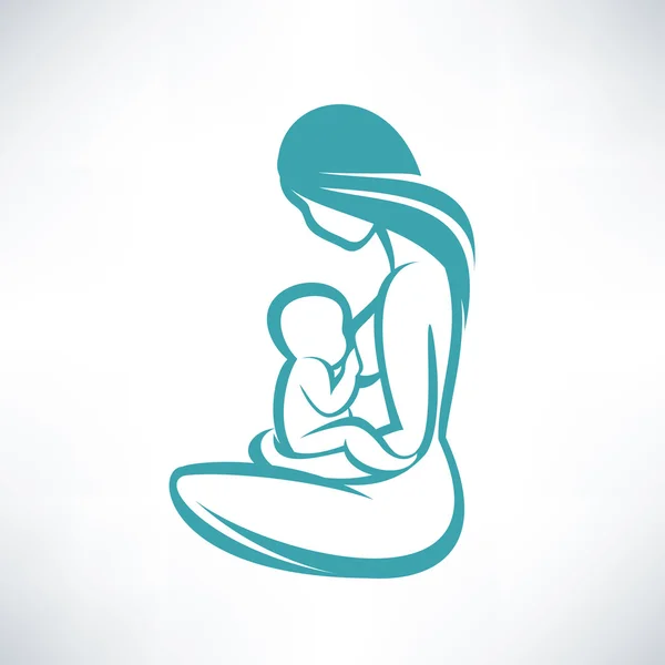 Η μητέρα θηλάζει το μωρό της — Διανυσματικό Αρχείο