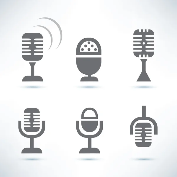 Collection de symbole de microphones — Image vectorielle