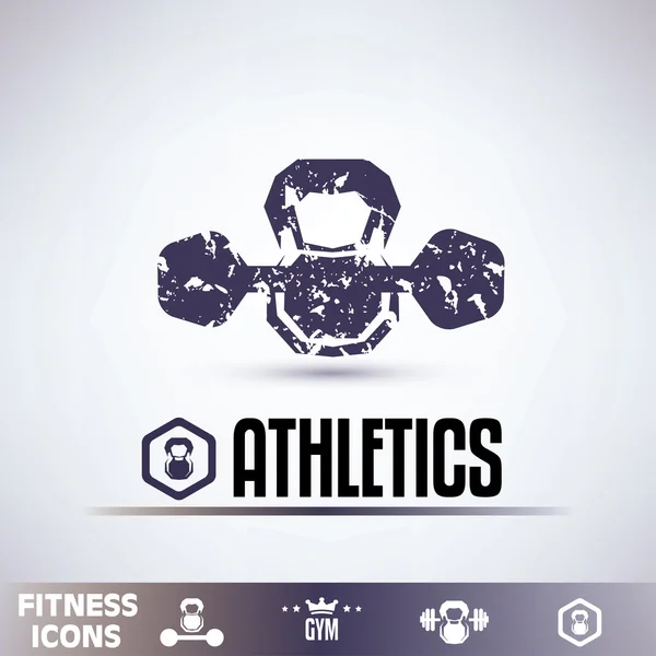 Gym icons, fitness grunge emblems collection – Stock-vektor