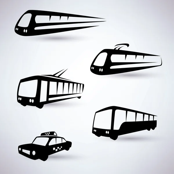 Icônes de vector set de ville public transport — Image vectorielle