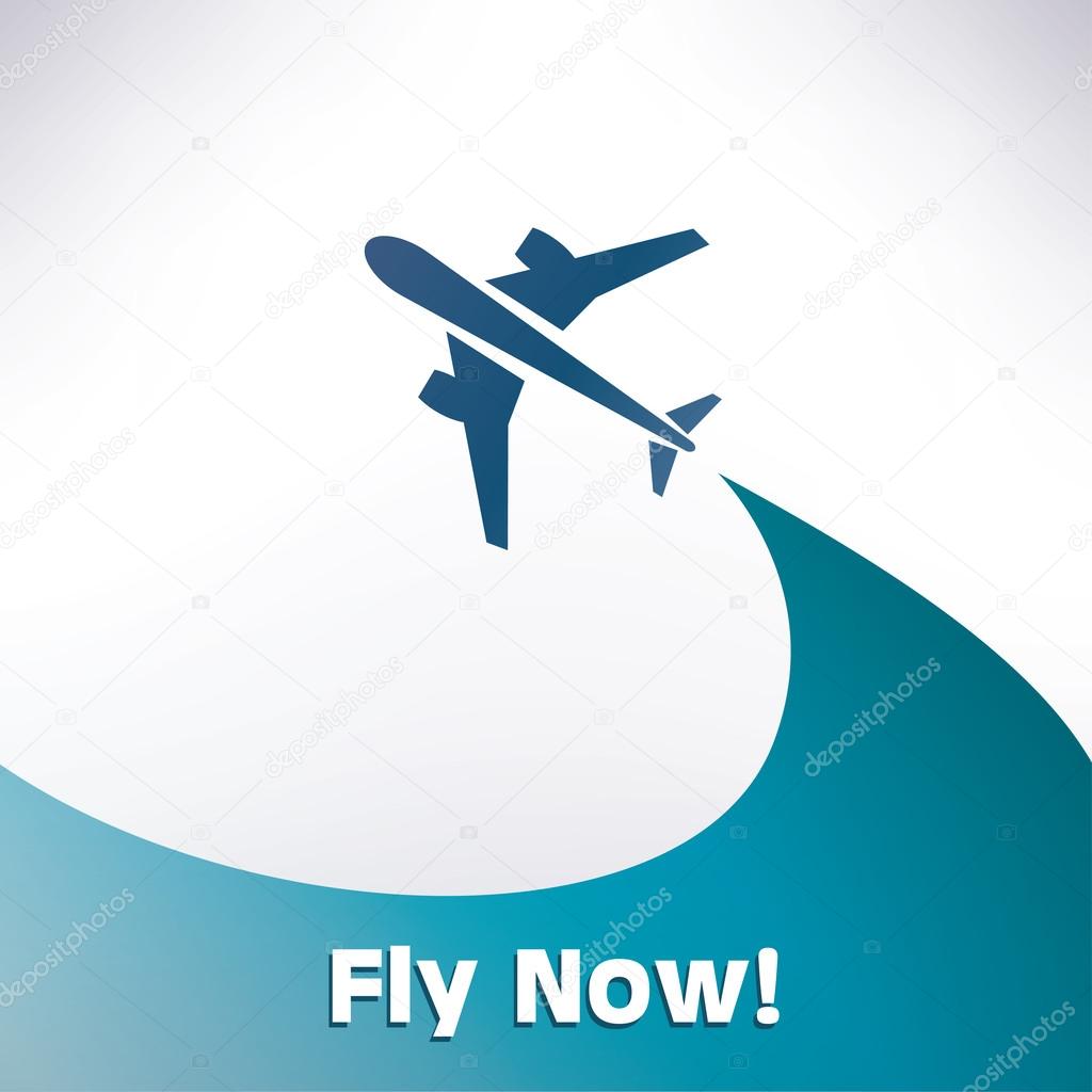 airplane icon, vector background