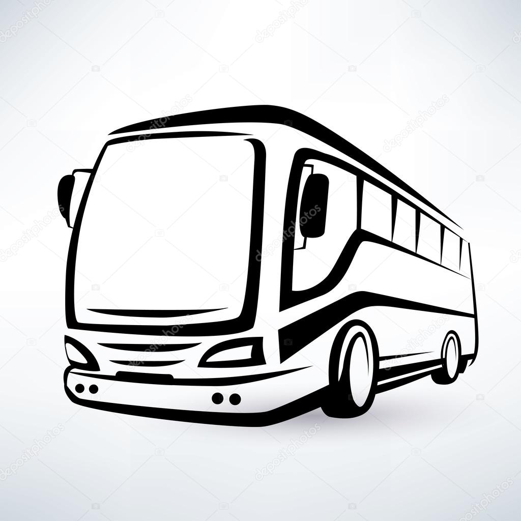 modern bus symbol, outlined vector icon