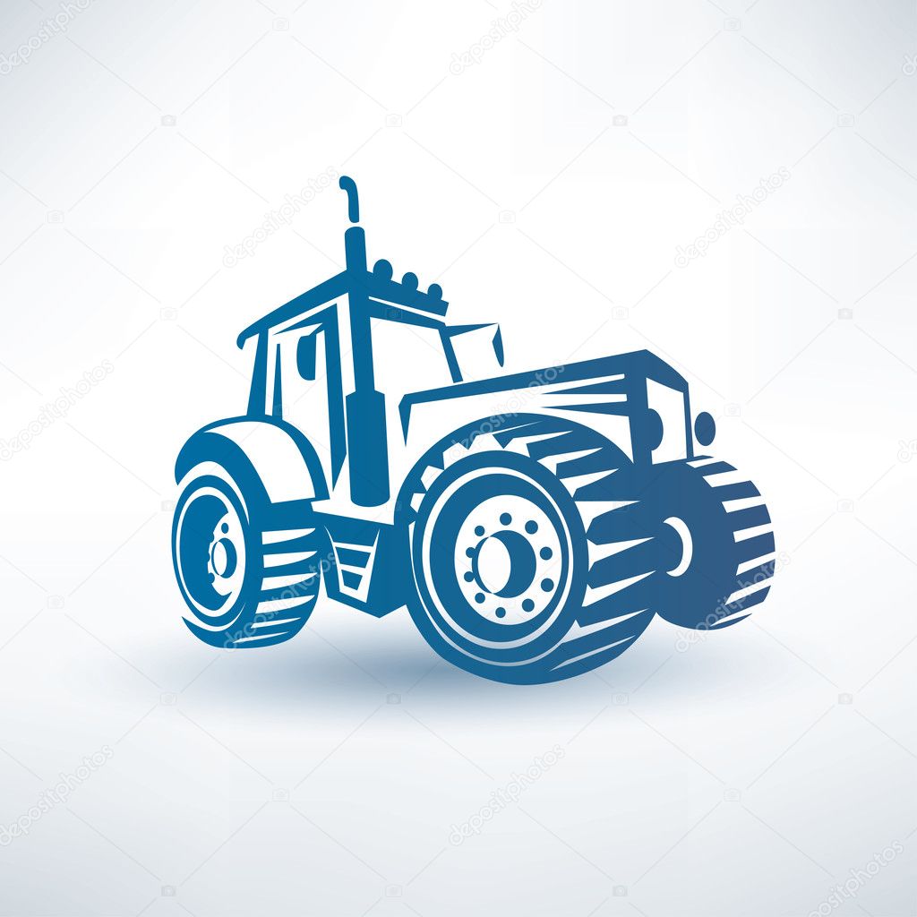 Modern tractor vector symbol