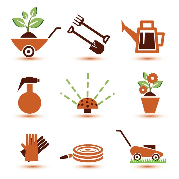 Εργαλεία κήπου εικόνες set — Διανυσματικό Αρχείο