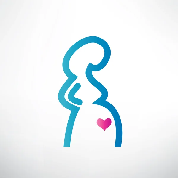 Terhes nő szimbólum — Stock Vector