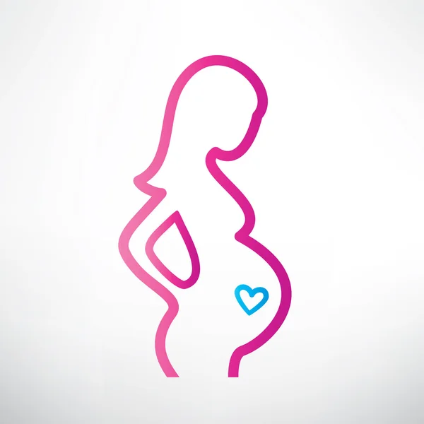 Zwangere vrouw symbool — Stockvector